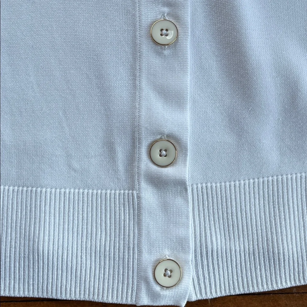 Talbots White Button Down Cardigan Sz S